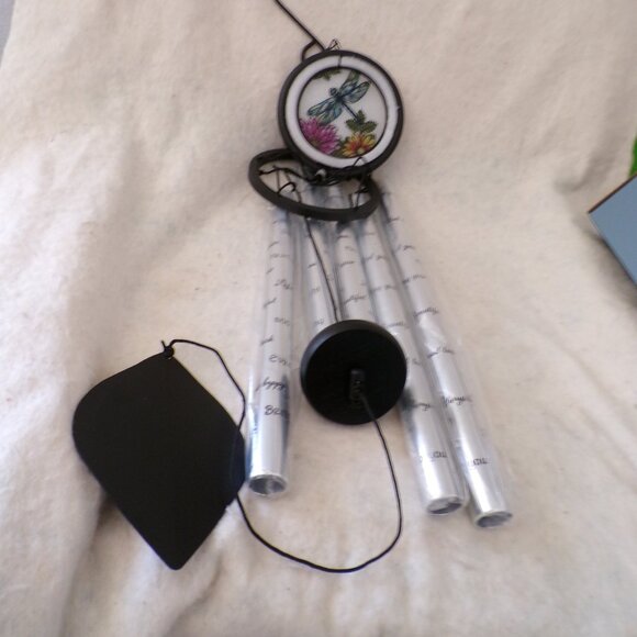 40" Wind Chime Stained Glass Dragonfly Ornament Home Decor Unique Gift New - Picture 3 of 6